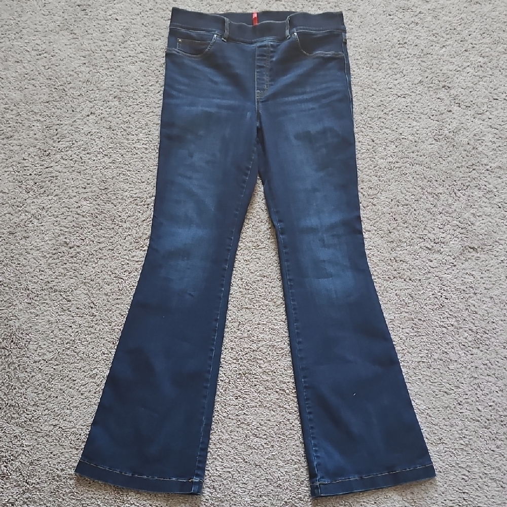SPANX Dark Wash Pull-On Flare Jeggings